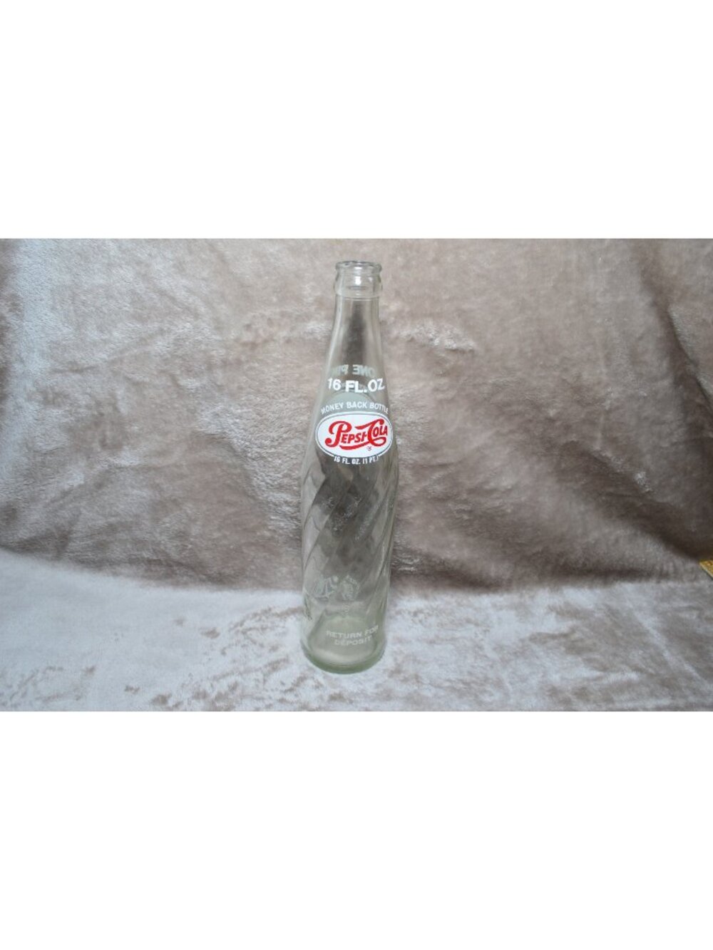 Vintage Glass Pepsi Soda Pop Bottle Clear Retro Advertising Collectibles MCM